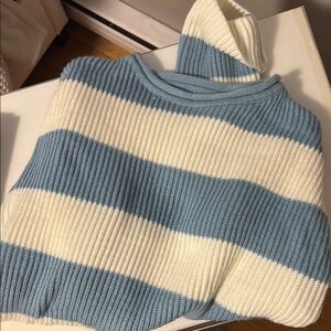 Striped Blue and White Women's Sweater